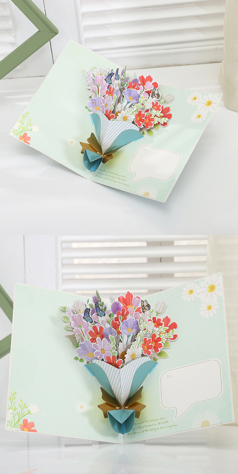 Mother's Day 3D greeting card bouquet folded greeting card creative butterfly paper sculpture card