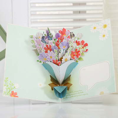 Mother's Day 3D greeting card bouquet folded greeting card creative butterfly paper sculpture card