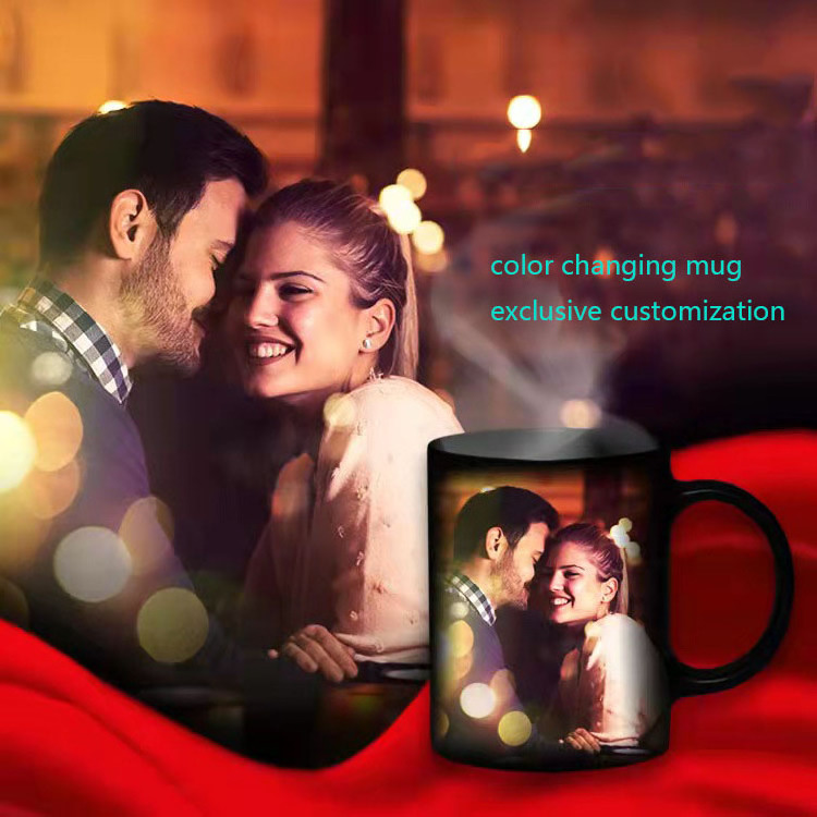 Novelty Couples Gift Mugs Sublimation Heat Transfer Unique Coffee Cup Color Changing Mug Nose Ceramic Mugs With Smile Face