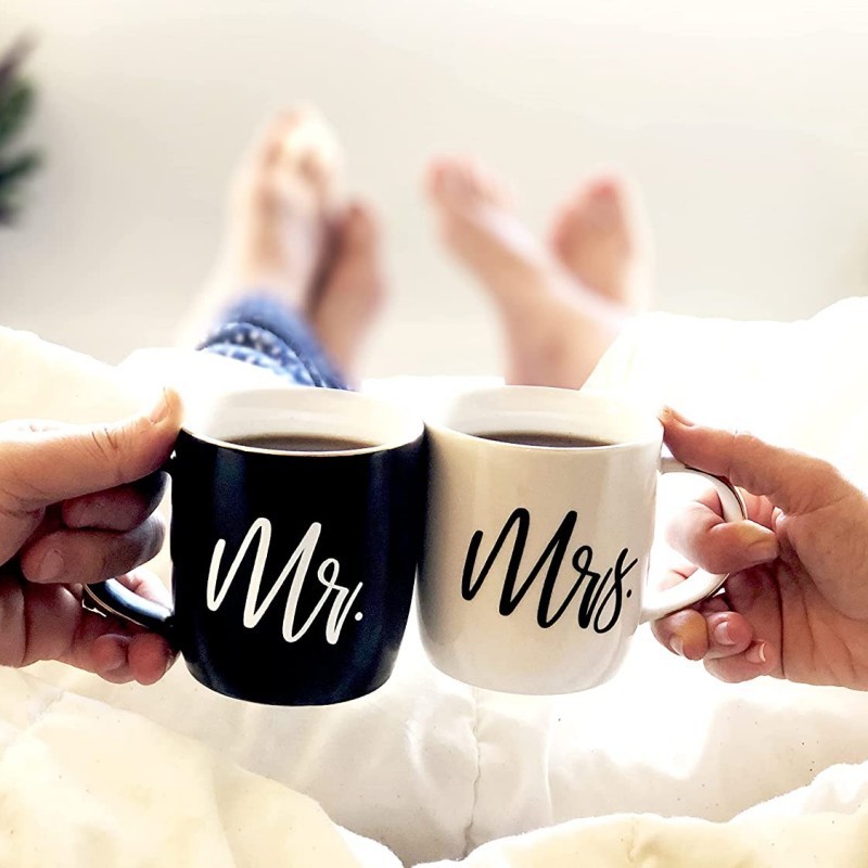 Valentine's Day Gift Ideas 2023 Couple Cup Anniversary Wedding Mr and Mrs Gifts porcelain mug cups ceramic coffee mugs for gifts