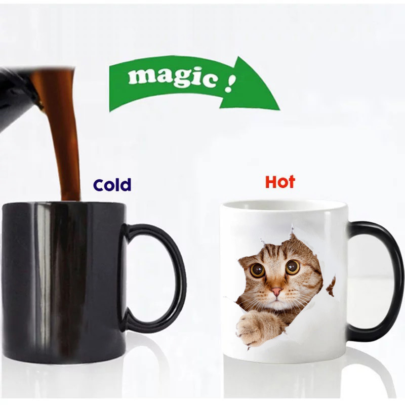 3D Pet Aesthetic Cute Custom Wholesale Cup Smart Coffee Mug Dog Cat Cartoon Color Changing Magic Mugs