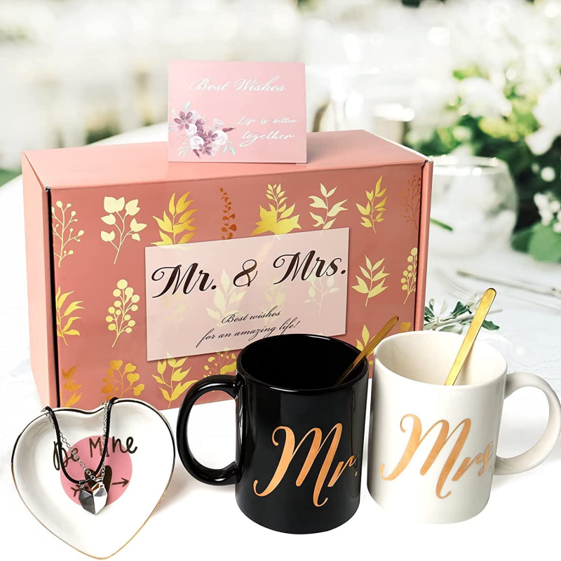 Custom Valentines Day Gift 2023 Couple Mr And Mrs Coffee Mugs Cups Gift Set Porcelain Mug Cups Ceramic Coffee Mugs For Gifts