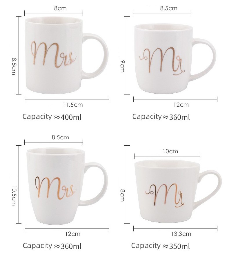 Custom Valentines Day Gift 2023 Couple Mr And Mrs Coffee Mugs Cups Gift Set Porcelain Mug Cups Ceramic Coffee Mugs For Gifts