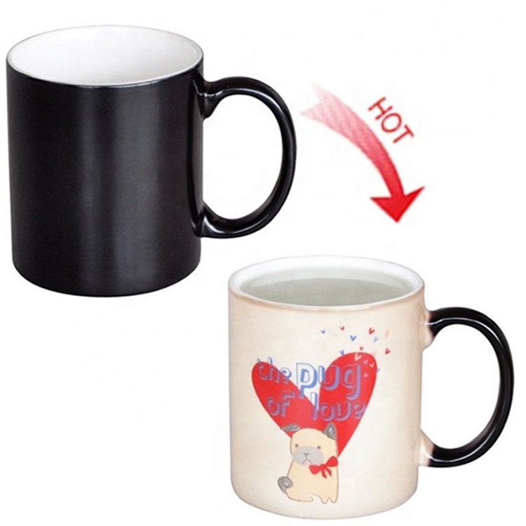 Best selling products color changing mug Sublimation frosted ceramic magic coffee mug porcelain coffee mug tea cup