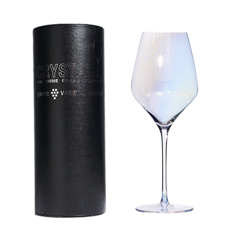 Wholesale Customized 500ml Luxury Crystal Wine Glass 17oz Lead Free Long Stem Goblet Wine Glasses for Party Wedding