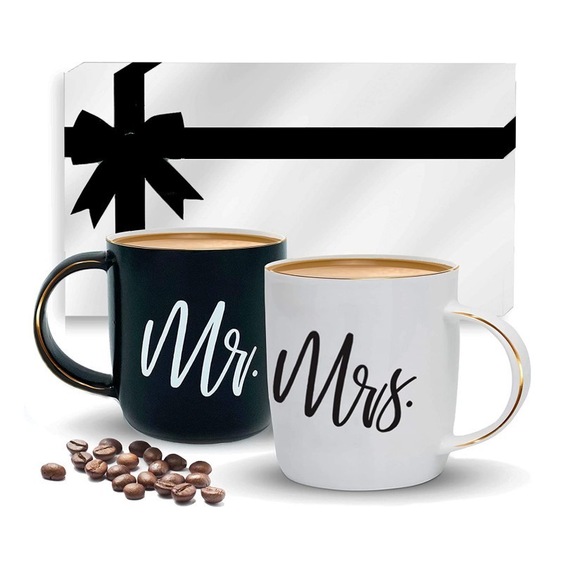 Valentine's Day Gift Ideas 2023 Couple Cup Anniversary Wedding Mr and Mrs Gifts porcelain mug cups ceramic coffee mugs for gifts