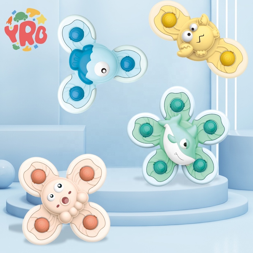 2022 Cute baby bath toy Bath Spinner Toy Baby Rotating Teether Set