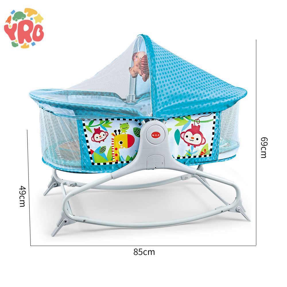 2023 New Arrival CPSIA Baby Automatic Swing Bed New Kids'Cribs Baby Cradle With Mosquito Net For Baby