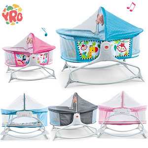 2023 New Arrival CPSIA Baby Automatic Swing Bed New Kids'Cribs Baby Cradle With Mosquito Net For Baby