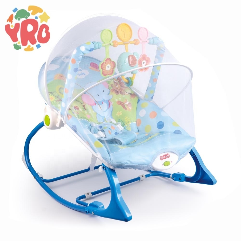 New 2 in 1 sleeping baby chairs with hanging toys vibrating baby swing to toddler musical kids chair with mosquito net