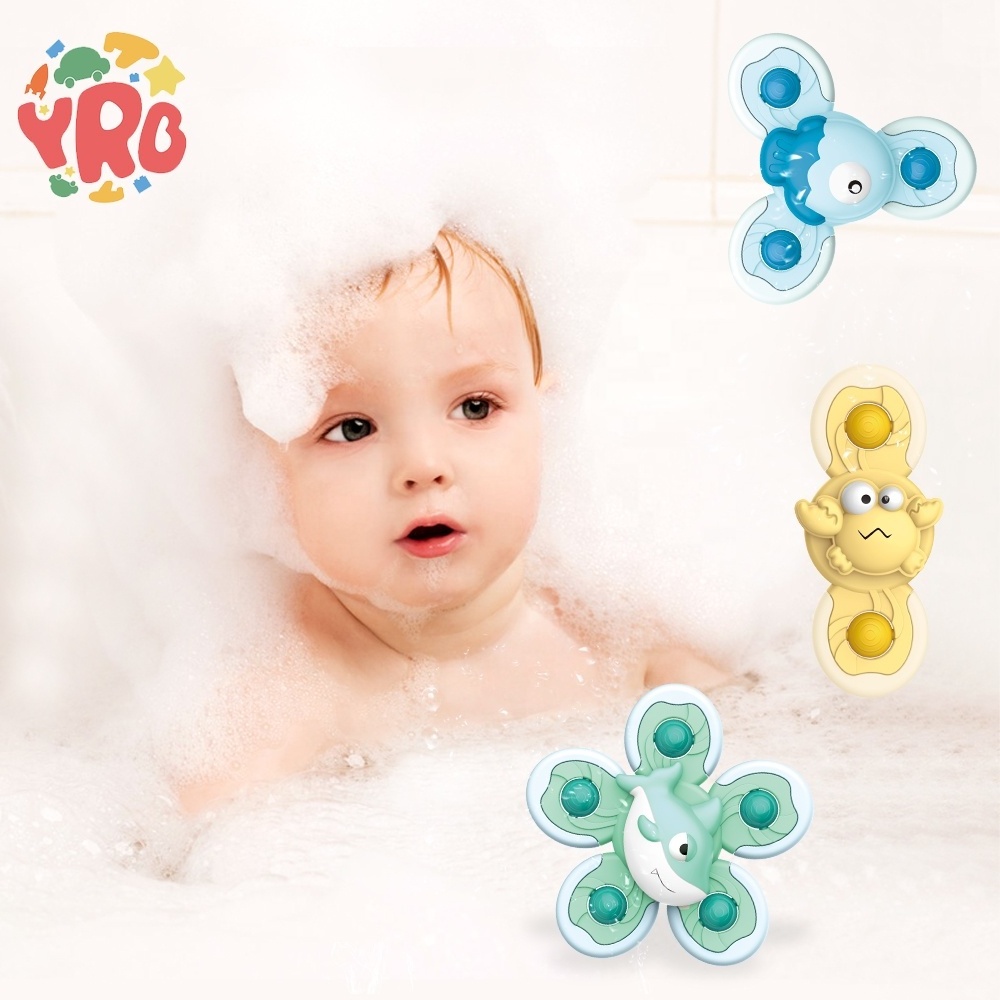 2022 Cute baby bath toy Bath Spinner Toy Baby Rotating Teether Set