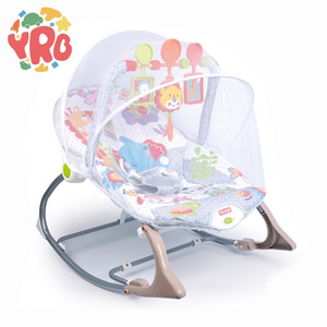 New 2 in 1 sleeping baby chairs with hanging toys vibrating baby swing to toddler musical kids chair with mosquito net