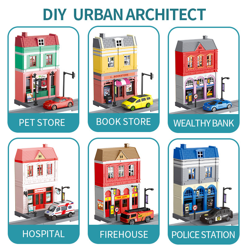 Wholesale Mini City Street Action Figures Building Blocks Architecture Bricks Models Toys Educational Brick blocks