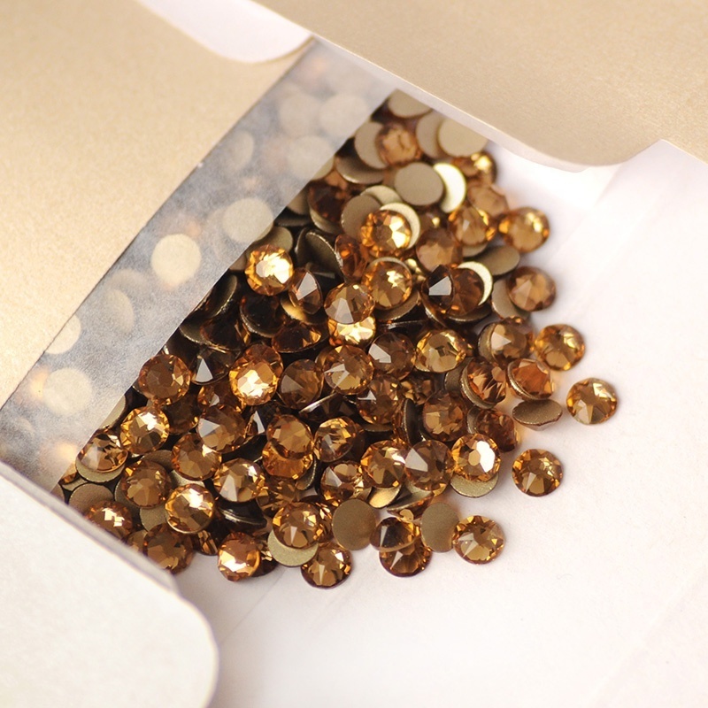 YANRUO light Colorado Topaz Flat Back Iron On Strass Crystal Stones Rhinestones For Fabric Garment