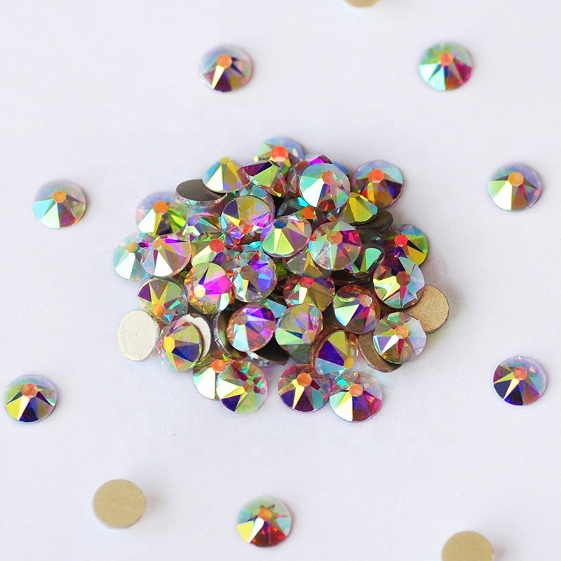 China Manufacturer 8 and 8 cuts superior quality  clear and  AB color rhinestones Flat back non hotfix  glass stones