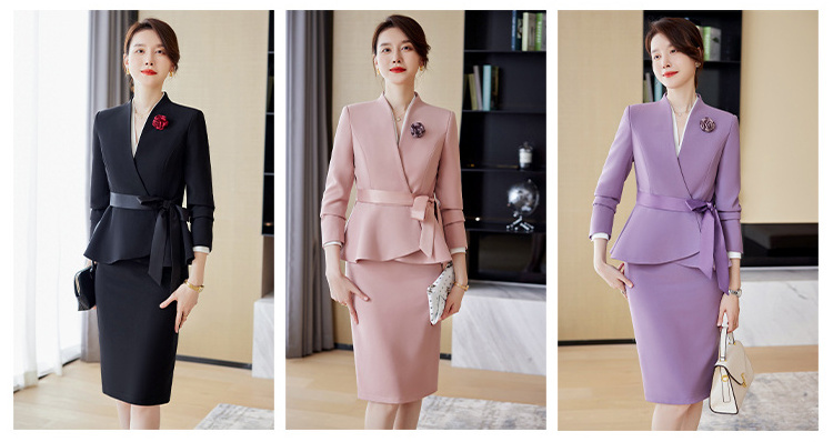 Shawl Collar Women Church Suits Lady Business Blazer ladies Designer Skirt Suits for women