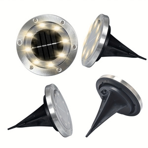 Solar outdoor garden decorative lights 8LED waterproof landscape lighting garden disc light.