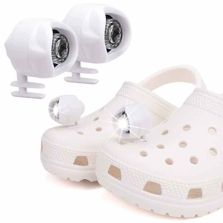 Factory custom direct sales crocodile shoe headlights decorated night light shoe lights