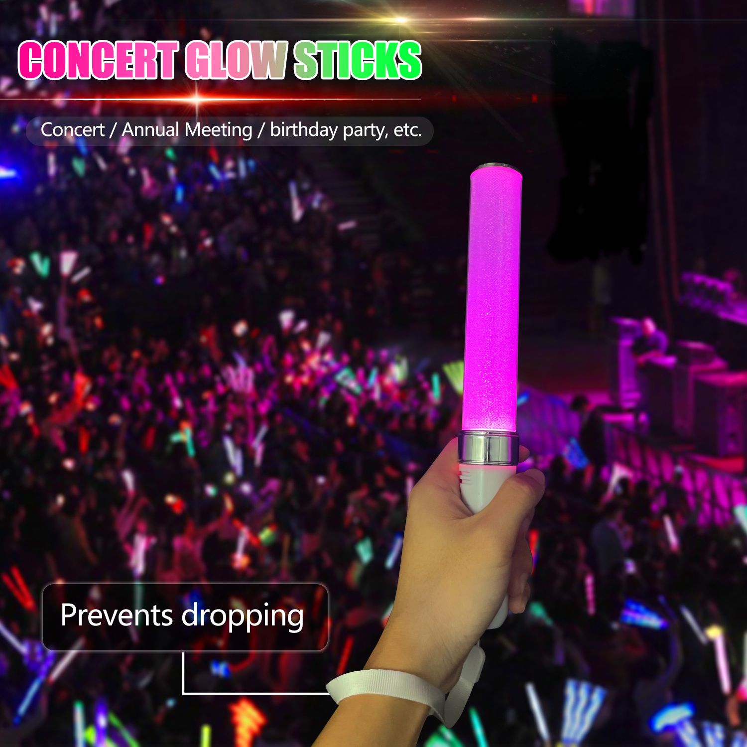 Hot Popular Christmas Party Decoration Customized Wireless Remote Controlled Rechargeable Led Glow Sticks