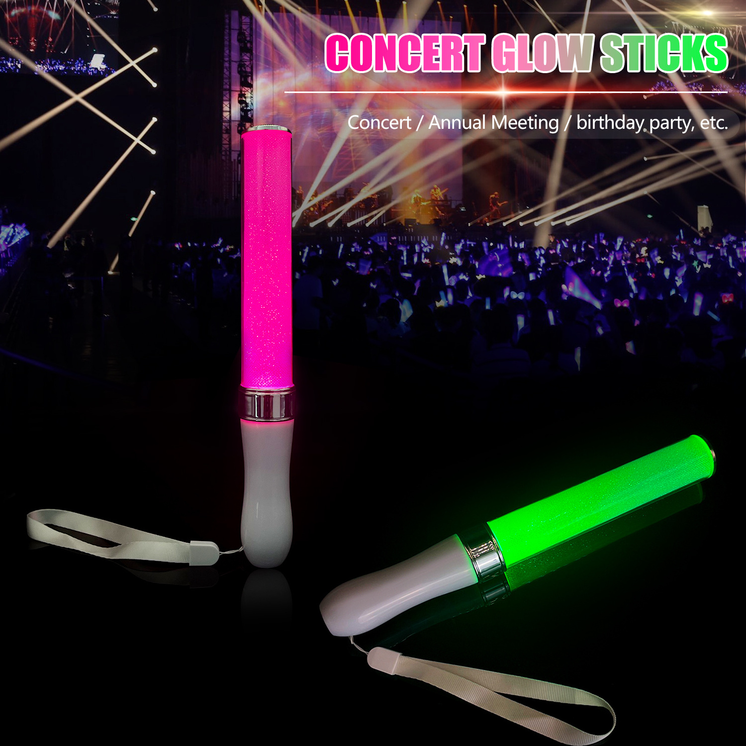 Hot Popular Christmas Party Decoration Customized Wireless Remote Controlled Rechargeable Led Glow Sticks