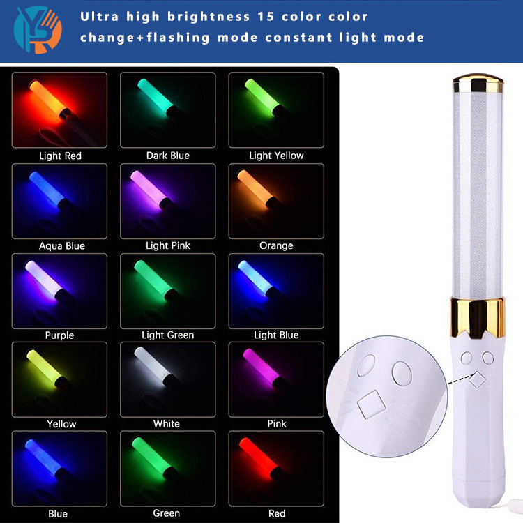 Best Selling Kpop Fan's Meeting Concert Party Wireless Remote Controlled Colorful Acrylic Led Flashing Glowing Sticks