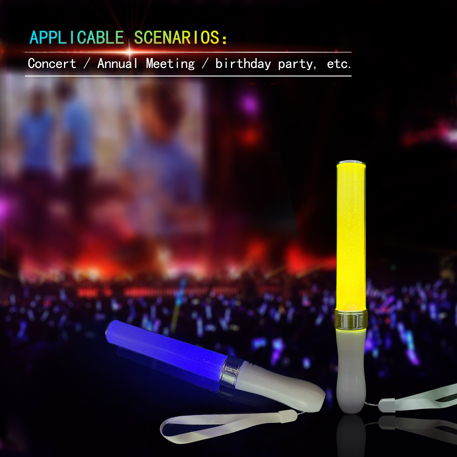 Hot Popular Christmas Party Decoration Customized Wireless Remote Controlled Rechargeable Led Glow Sticks