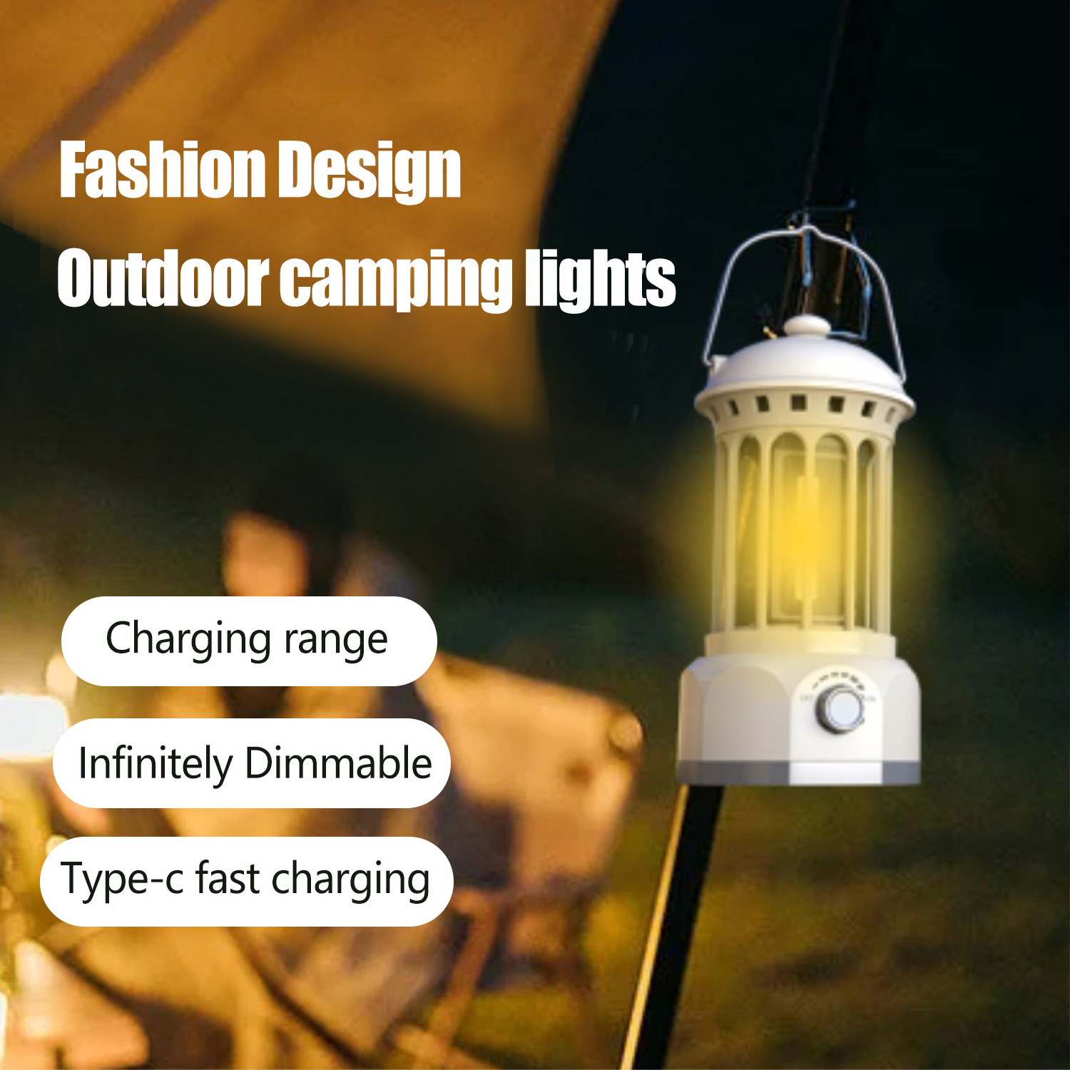 2023 outdoor essentials portable Atmosphere camping lamps rechargeable Adjustable Retro Camping light LED Camping lanterns