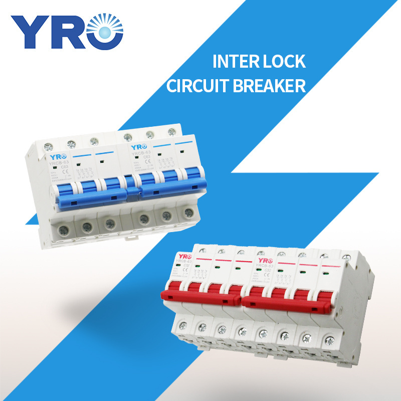 YRO  MTS 2p 4p dual power switch 32 63A Interlock Breaker Change over switch Manual Transfer Mini manufacturer cheap