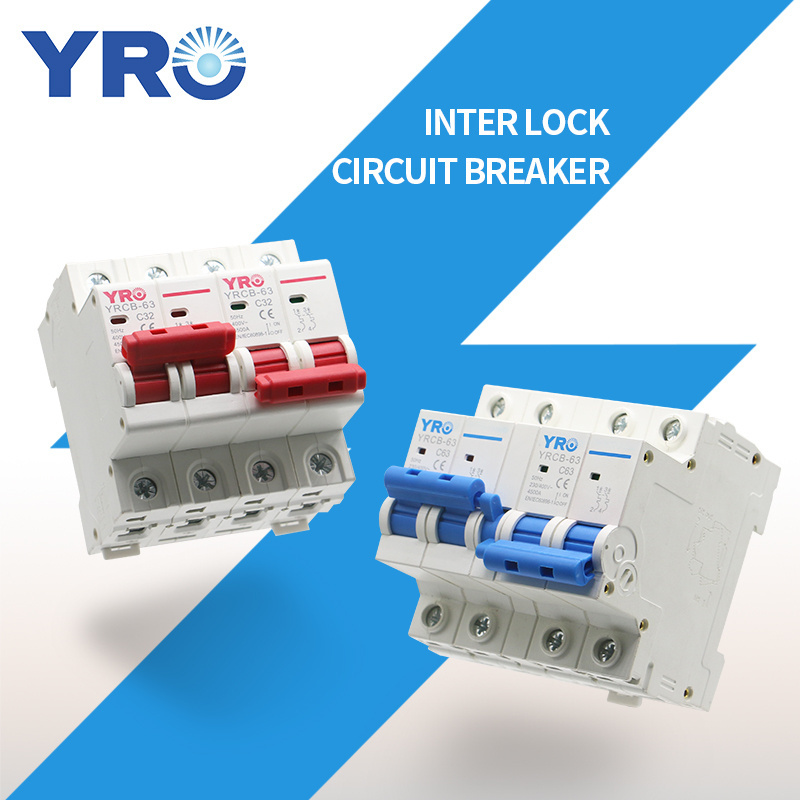 YRO  MTS 2p 4p dual power switch 32 63A Interlock Breaker Change over switch Manual Transfer Mini manufacturer cheap