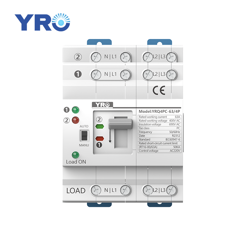 YRO Factory Price ATS Automatic Transfer Switch 63A 2 Pole ATS Automatic Transfer Switch Suitable for Diesel Generators