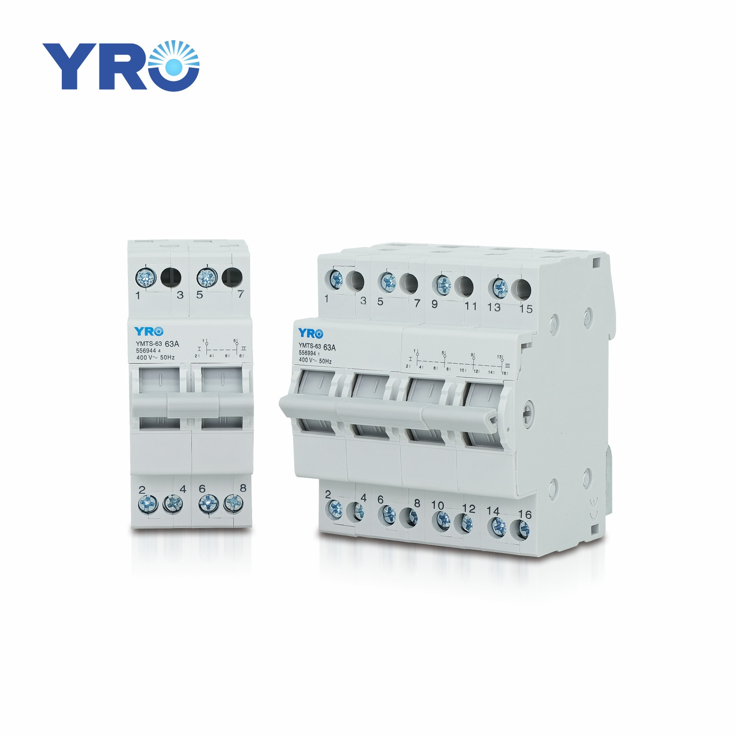 YRO Din Rail 2P 4P 400V 40A 63A 100A 125A Dual Power Manual changeover switches electrical changeover switch for generator