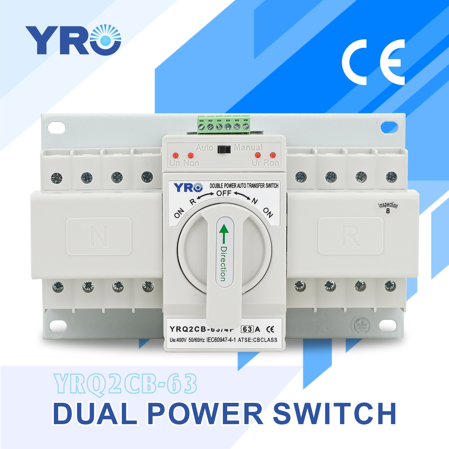 2P 60 Amp 32A changeover automatic transfer switch 220V 120V