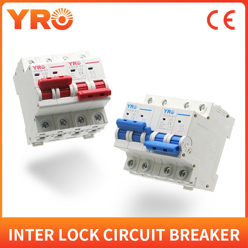 YRO  MTS 2p 4p dual power switch 32 63A Interlock Breaker Change over switch Manual Transfer Mini manufacturer cheap