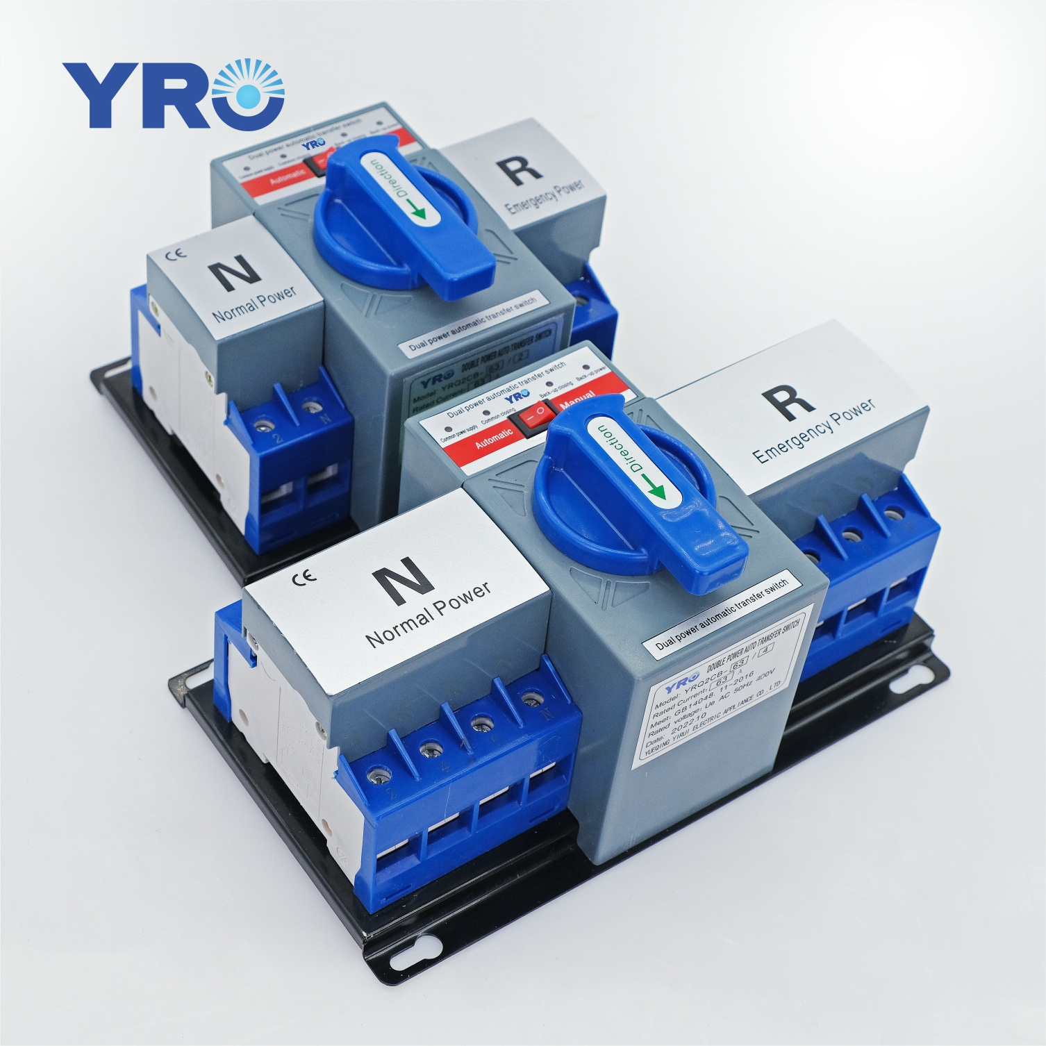 YRO Dual Power Automatic Transfer Switch 32A 63A 2P 4P automatic transfer switching for city power and generator