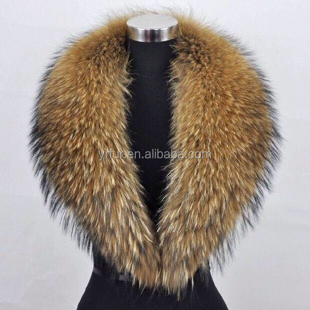 YR371 Customize make Lots of Colors Detachable Big Raccoon Fur Collar