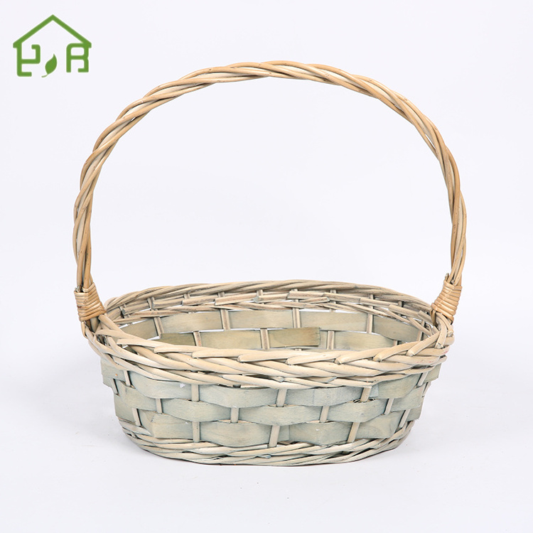 willow flower  Wicker baskets and boxes for large Easter Decorative gift storage baskets set  with handles