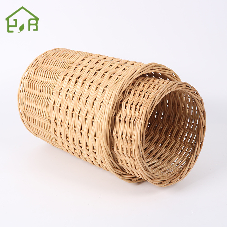 Eco-friendly woven dirty cloth rattan bamboo wood chip large laundry basket