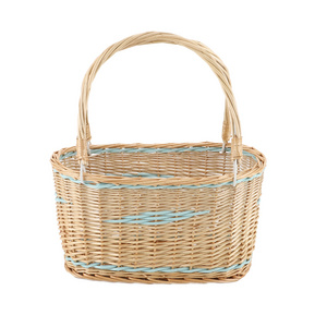 Wholesale  New Rattan Food Gift Storage Wicker Spring Design Portable Cheap Kid Customized Picnic easter Hamper Basket