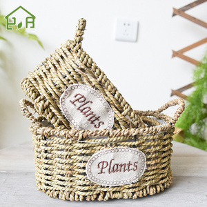 Water hyaciath Woven Flower Pot Planter Baskets for garden pots with plastic liner