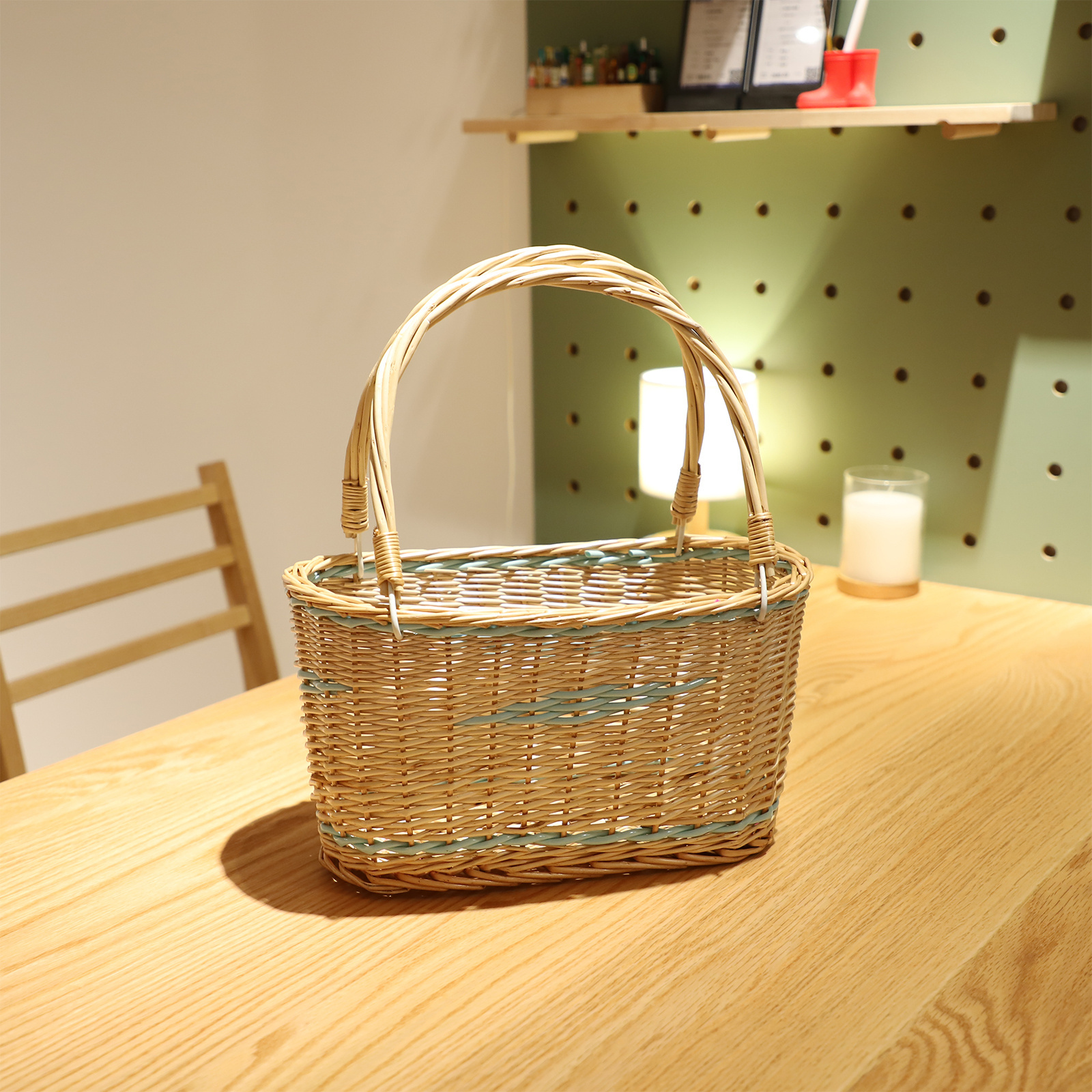 Wholesale  New Rattan Food Gift Storage Wicker Spring Design Portable Cheap Kid Customized Picnic easter Hamper Basket