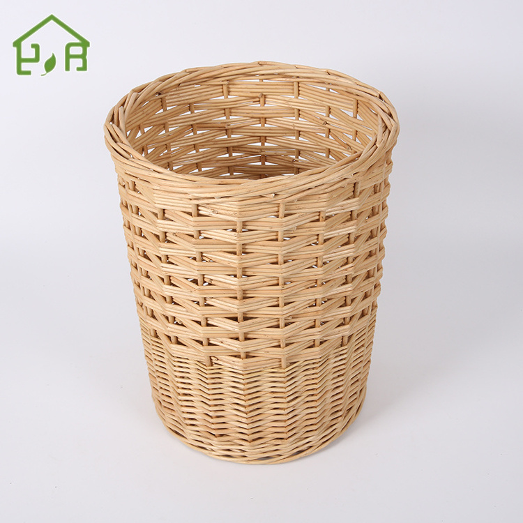 Eco-friendly woven dirty cloth rattan bamboo wood chip large laundry basket