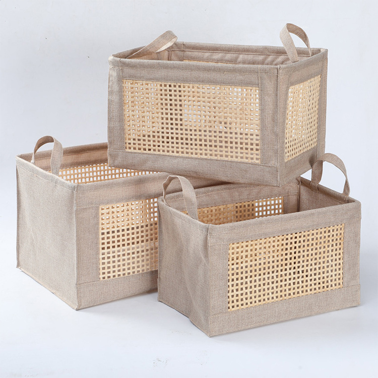 Wholesale felt baby nursery diaper caddy storage bag  basket Bamboo  Bin Customized Laundry Storage Box set