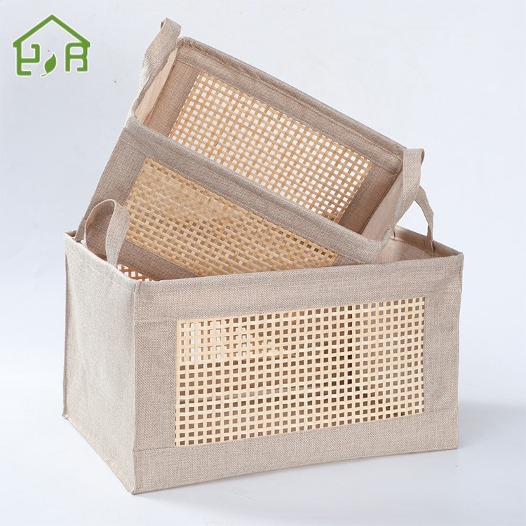 Wholesale felt baby nursery diaper caddy storage bag  basket Bamboo  Bin Customized Laundry Storage Box set