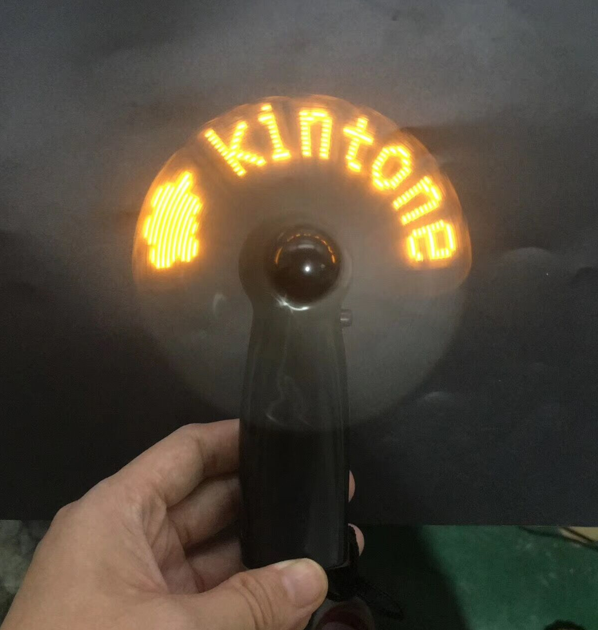 Custom flashing handy software programmable led message fan