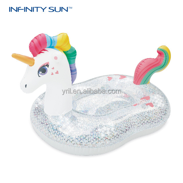 PVC Inflatable Promotional Glitter Sparkles Unicorn Ride-On Animal Toy for Gifts