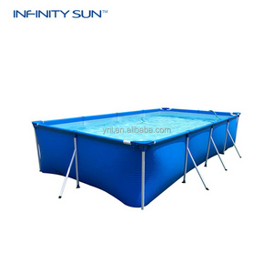 Infinity Sun cheap Price Rectangle Set Pvc Tarpaulin Plastic Metal Frame Swimming Pool for family