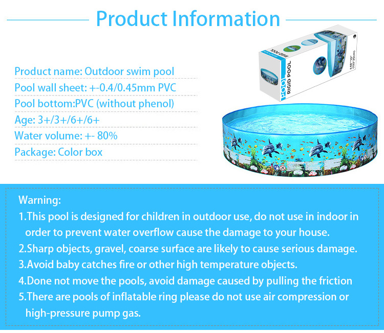 INFINITY SUN Hard Plastic Swimming Pool High-strength Children PVC Swimming Pool Foldable