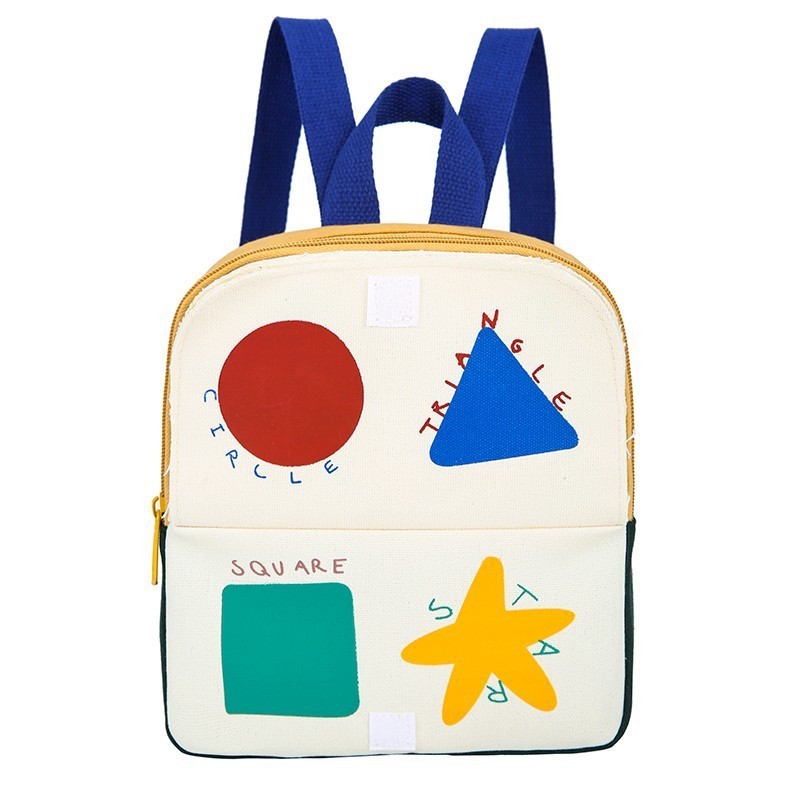 Wholesale ZA new children's school bag clamshell graffiti cloud cartoon cute canvas backpack