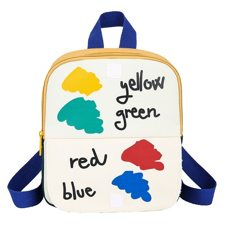 Wholesale ZA new children's school bag clamshell graffiti cloud cartoon cute canvas backpack