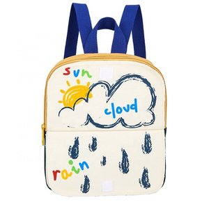 Wholesale ZA new children's school bag clamshell graffiti cloud cartoon cute canvas backpack